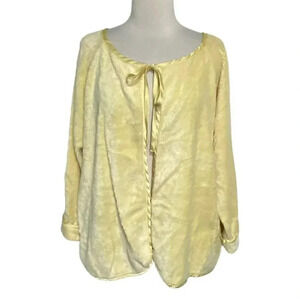 Comfort Choice L yellow terry cloth‎ house coat with pockets
